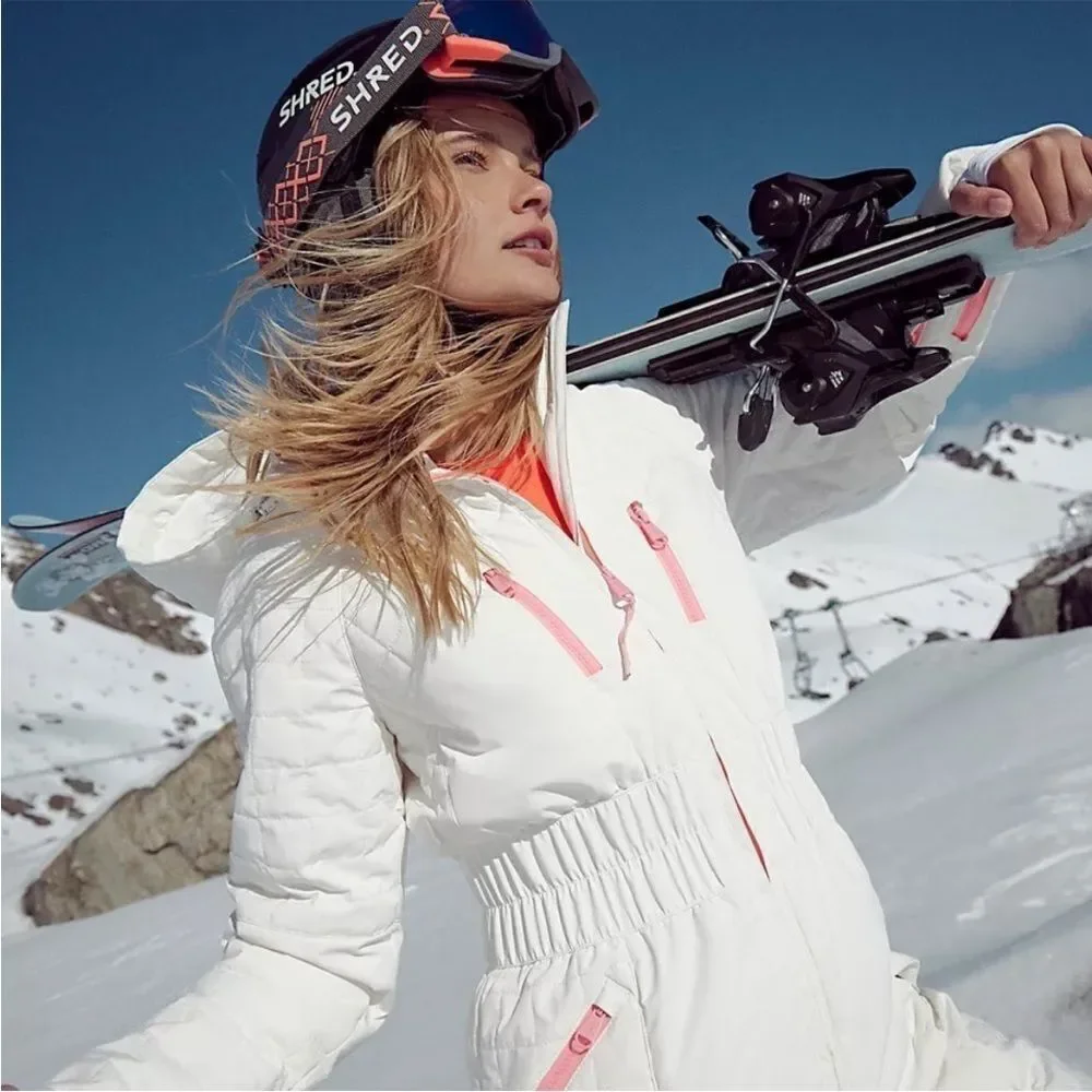 NEW FP Movement All Prepped Ski Suit Snowsuit White and Pink Size L $698 - Picture 8 of 13